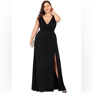Ever Pretty Elegant Black Maxi Dress with Sparkle